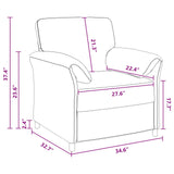 1-Seater Sofa Black 88 x 83 x 95 cm Velvet - 45-Degree Angle
