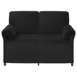 2-Seater Sofa Black 138 x 83 x 95 cm Velvet - Front View