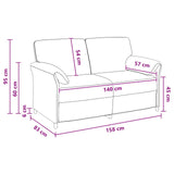 2-Seater Sofa Black 158 x 83 x 95 cm Velvet