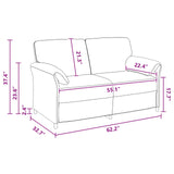 2-Seater Sofa Black 158 x 83 x 95 cm Velvet
