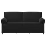 3-Seater Sofa Black 198 x 83 x 95 cm Velvet - Front View