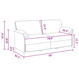 3-Seater Sofa Black 198 x 83 x 95 cm Velvet - 45-Degree Angle
