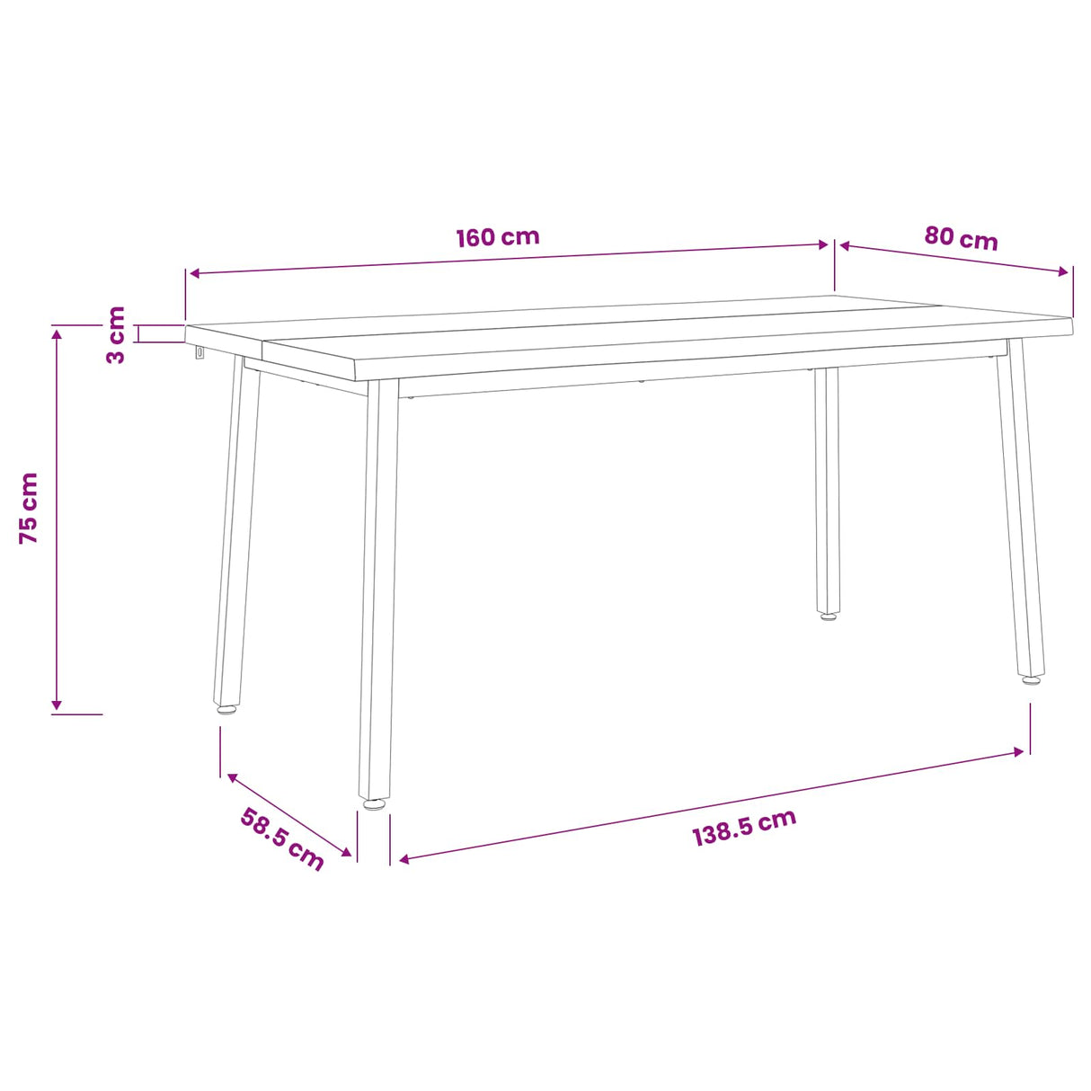 live edge dining table 160 x 80 x 75 cm Solid Acacia Wood