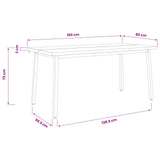 live edge dining table 160 x 80 x 75 cm Solid Acacia Wood - Extra Image