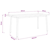 live edge dining table 160 x 90 x 75 cm Solid Acacia Wood - Extra Image