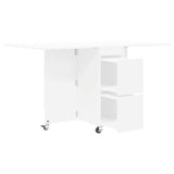 Dinning Table 140 x 80 x 77 cm Engineered Wood White - 45-Degree Angle
