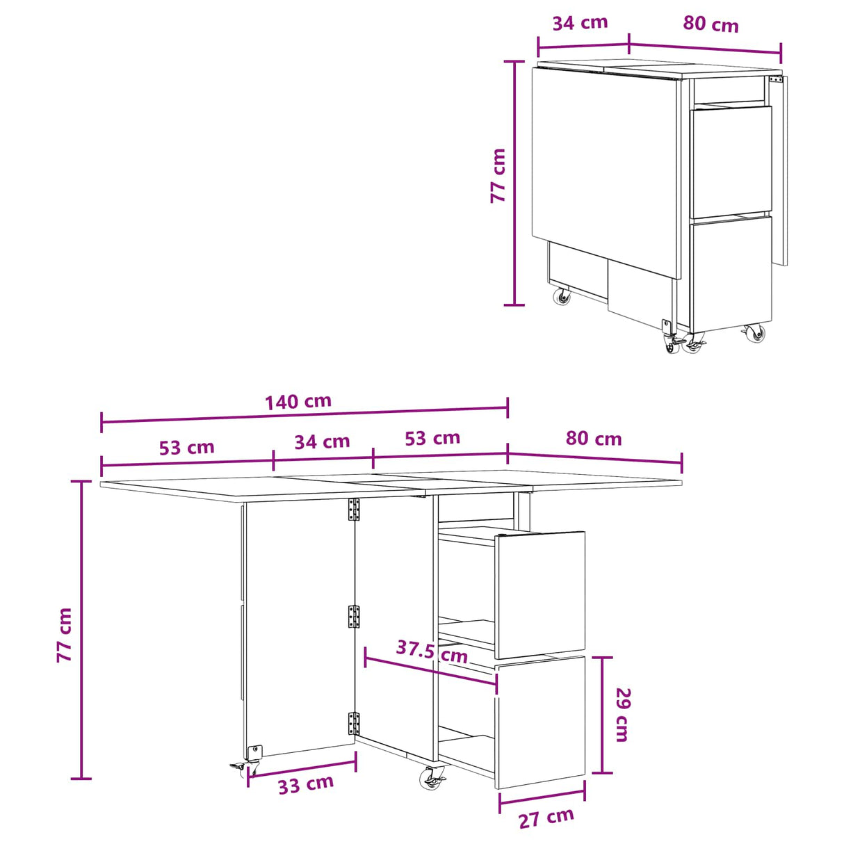 Dinning Table 140 x 80 x 77 cm Engineered Wood White