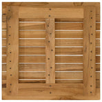Table Top 50 x 50 x 3.5 cm Square Solid Teak Wood Natural