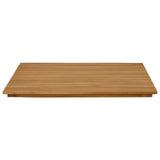 Table Top 70 x 70 x 3.5 cm Square Solid Teak Wood Natural - Side View
