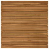 Table Top 70 x 70 x 3.5 cm Square Solid Teak Wood Natural - Front View