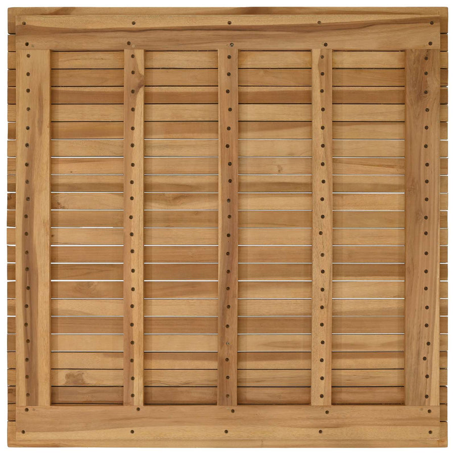 Table Top 90 x 90 x 3.5 cm Square Solid Teak Wood Natural