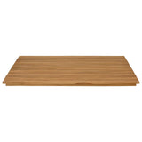 Table Top 90 x 90 x 3.5 cm Square Solid Teak Wood Natural - Side View