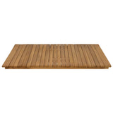 Table Top 90 x 90 x 3.5 cm Square Solid Teak Wood Natural - Top-Down View