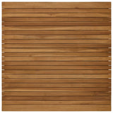 Table Top 90 x 90 x 3.5 cm Square Solid Teak Wood Natural - Front View