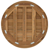 Table Top Ø 50 x 3.5 Round Solid Teak Wood Natural - Side View