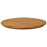 Table Top Ø 60 x 3.5 Round Solid Teak Wood Natural - Side View