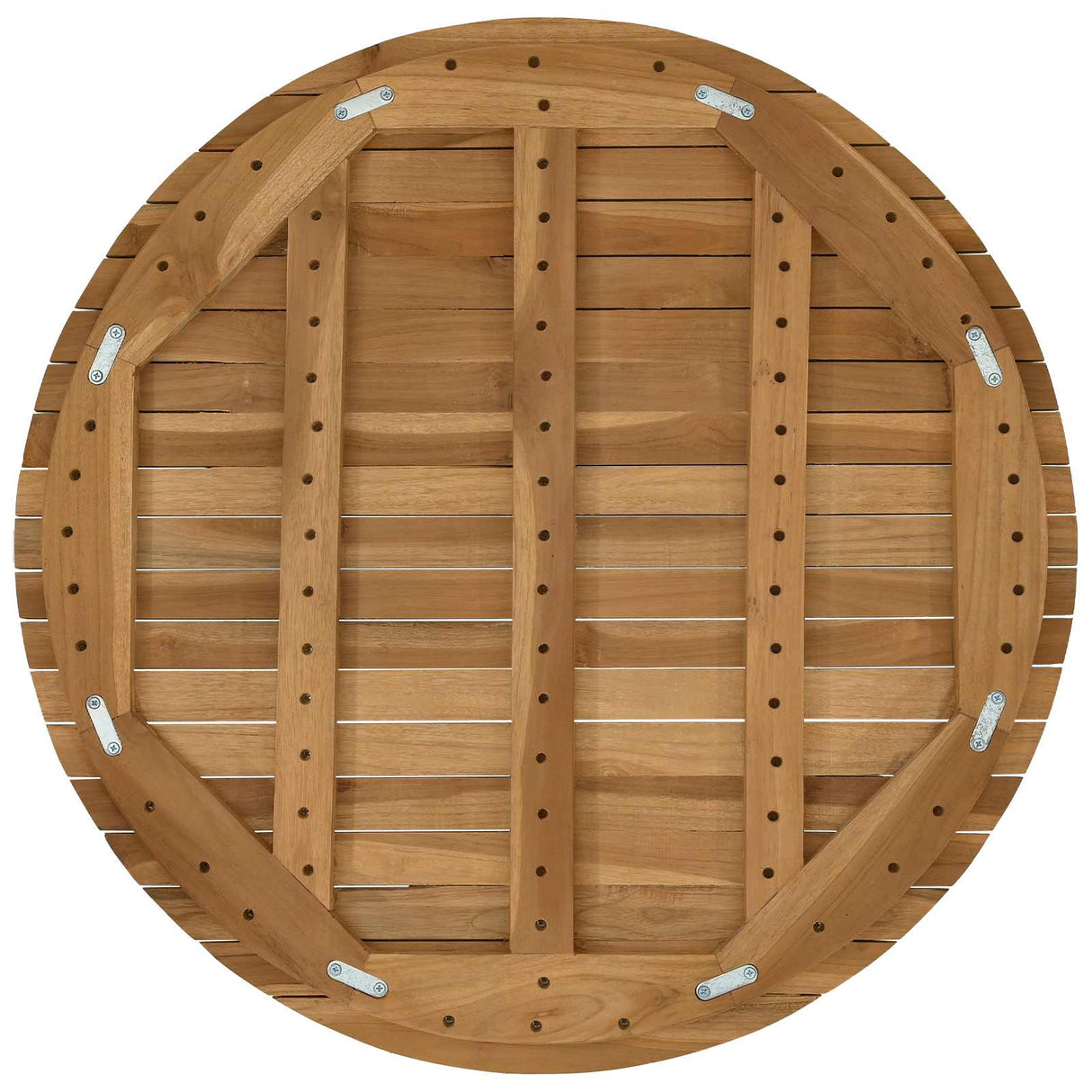 Table Top Ø 70 x 3.5 Round Solid Teak Wood Natural