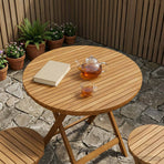Table Top Ø 90 x 3.5 Round Solid Teak Wood Natural