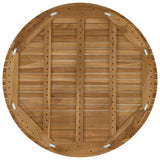 Table Top Ø 90 x 3.5 Round Solid Teak Wood Natural - Top-Down View