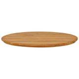 Table Top Ø 90 x 3.5 Round Solid Teak Wood Natural - Side View