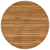 Table Top Ø 90 x 3.5 Round Solid Teak Wood Natural - Front View