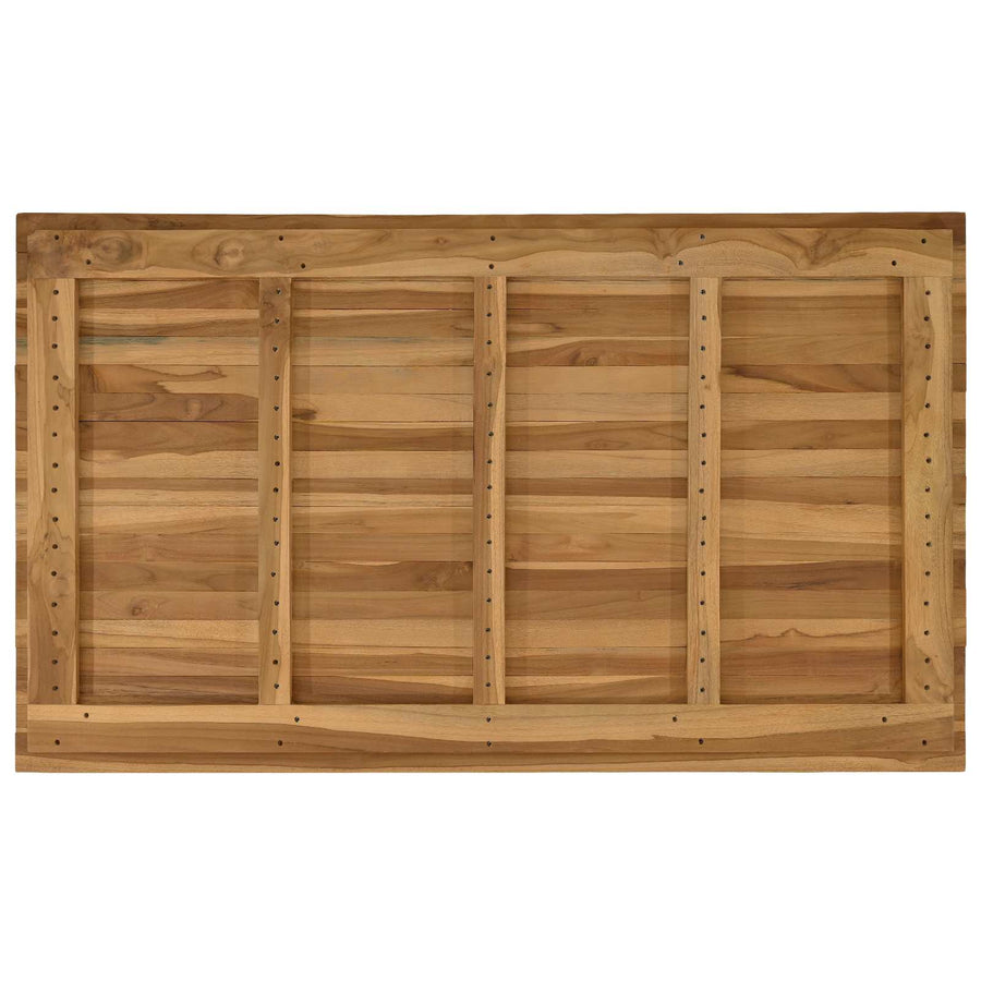 Table Top 120 x 70 x 3.5 cm Rectangular Solid Teak Wood Natural