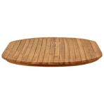 Table Top 120 x 70 x 3.5 cm Oval Solid Teak Wood Natural