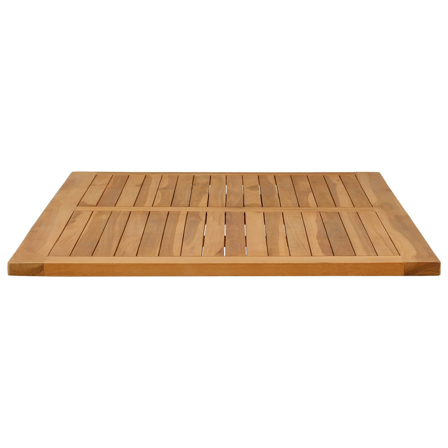 Table Top Rectangular Solid Teak Wood Natural
