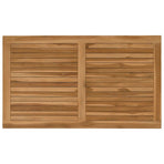 Table Top Rectangular Solid Teak Wood Natural