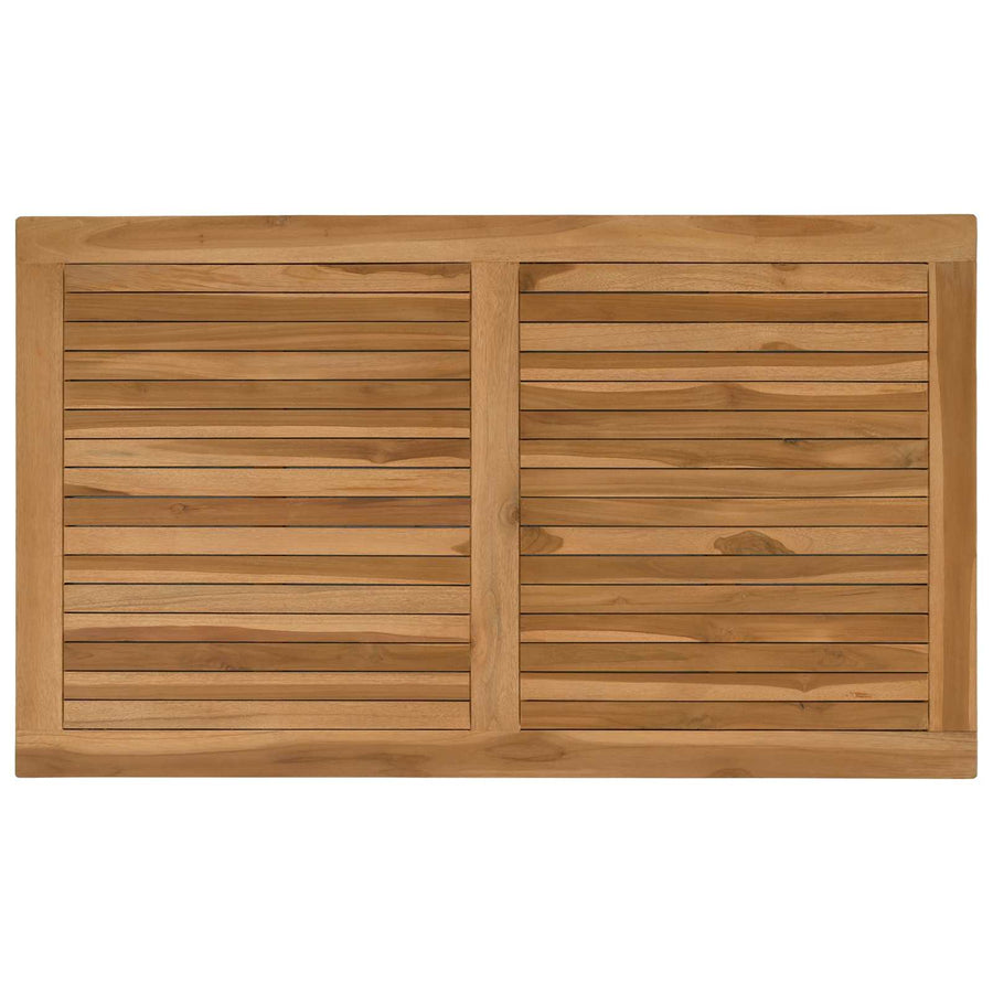 Table Top Rectangular Solid Teak Wood Natural