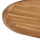 Table Top Oval Solid Teak Wood Natural - Rear View