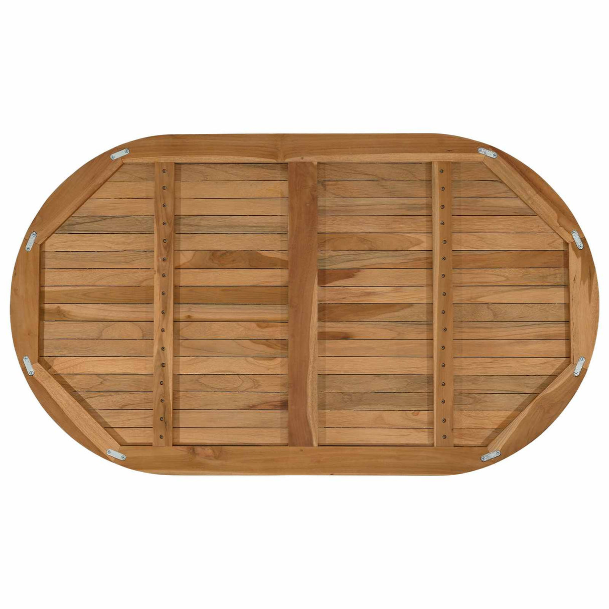 Table Top Oval Solid Teak Wood Natural
