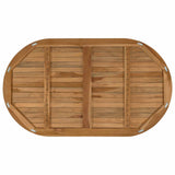Table Top Oval Solid Teak Wood Natural