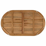 Table Top Oval Solid Teak Wood Natural
