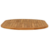 Table Top Oval Solid Teak Wood Natural - Top-Down View