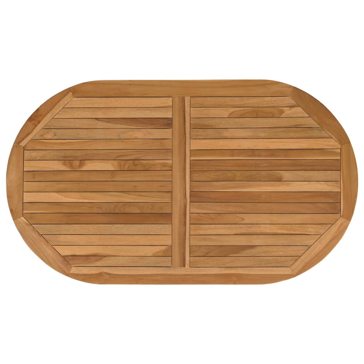 Table Top Oval Solid Teak Wood Natural
