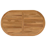 Table Top Oval Solid Teak Wood Natural