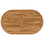 Table Top Oval Solid Teak Wood Natural