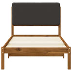 Bed Frame with Upholstered Headboard Natural and Dark Grey