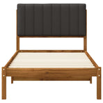 Bed Frame with Upholstered Headboard Natural and Dark Grey
