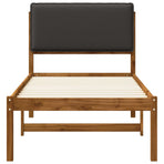 Bed Frame with Upholstered Headboard Natural and Dark Grey