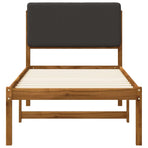 Bed Frame with Upholstered Headboard Natural and Dark Grey