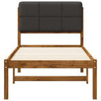 Bed Frame with Upholstered Headboard Natural and Dark Grey