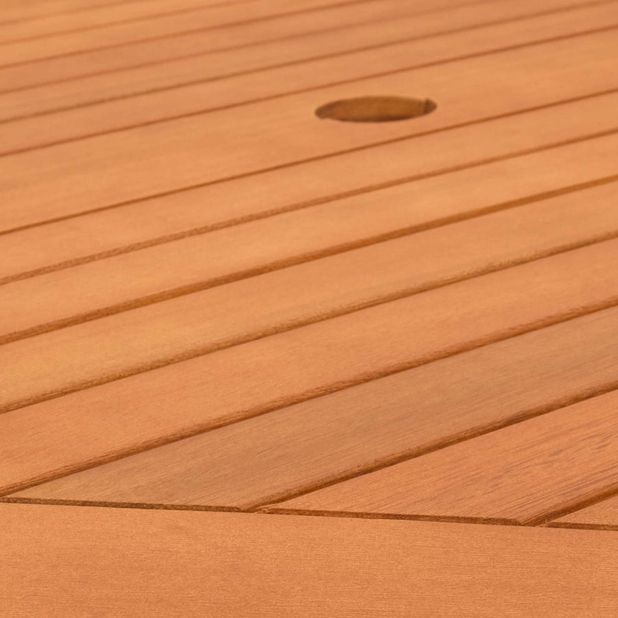 Outdoor Furniture Set 5 pcs Natural Solid Eucalyptus Wood