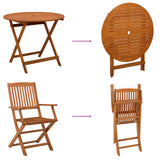 Outdoor Furniture Set 5 pcs Natural Solid Eucalyptus Wood - Close-Up Angle
