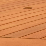 Outdoor Furniture Set 5 pcs Natural Solid Eucalyptus Wood - 45-Degree Angle