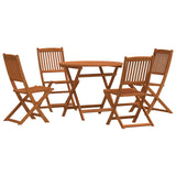 Outdoor Furniture Set 5 pcs Natural Solid Eucalyptus Wood - Front View