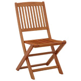 Outdoor Furniture Set 5 pcs Natural Solid Eucalyptus Wood - Top-Down View