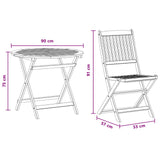 Outdoor Furniture Set 5 pcs Natural Solid Eucalyptus Wood