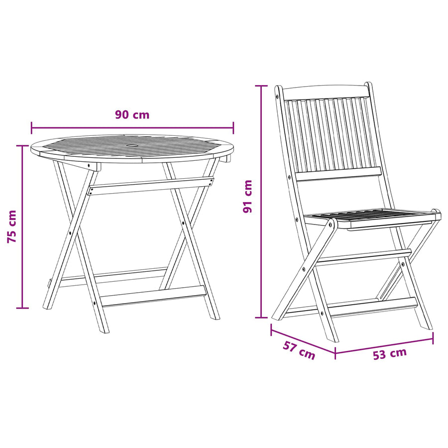Outdoor Furniture Set 5 pcs Natural Solid Eucalyptus Wood